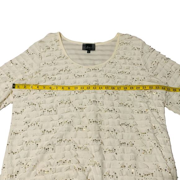 SLINKY BRAND Top Size 2X Stretchy Rows of Ruffles Sequins Women's - Picture 3 of 7